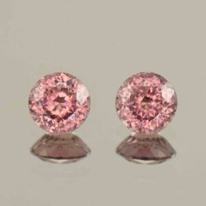 RoseZircon round pair 6.5mm 3.06cts H zn6097