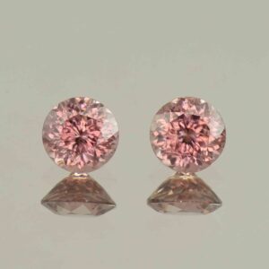 RoseZircon round pair 6.5mm 3.08cts H zn6100