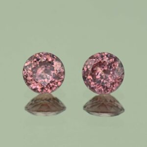 RoseZircon round pair 6.5mm 3.08cts H zn6101
