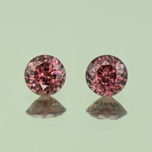 RoseZircon round pair 6.5mm 3.09cts H zn3082