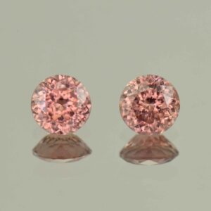 RoseZircon round pair 6.5mm 3.09cts H zn5787