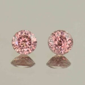 RoseZircon round pair 6.5mm 3.09cts H zn6102
