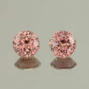 RoseZircon round pair 6.5mm 3.11cts H zn5788