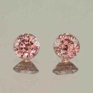 RoseZircon round pair 6.5mm 3.11cts H zn6106