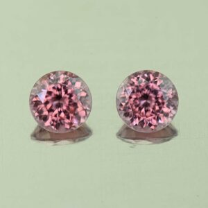 RoseZircon round pair 6.5mm 3.12cts H zn2061