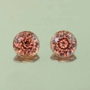 RoseZircon round pair 6.5mm 3.12cts H zn3084 scaled 1