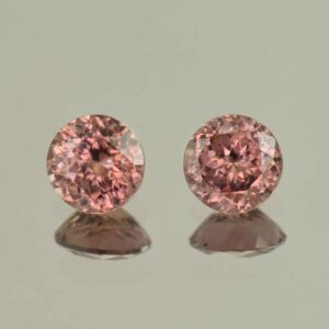RoseZircon round pair 6.5mm 3.12cts H zn5789