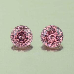 RoseZircon round pair 6.5mm 3.12cts H zn6109 scaled 1 SOLD