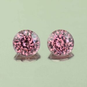 RoseZircon round pair 6.5mm 3.13cts H zn6107