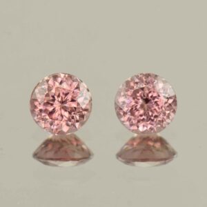 RoseZircon round pair 6.5mm 3.13cts H zn6108
