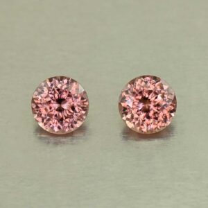 RoseZircon round pair 6.5mm 3.13cts H zn8245