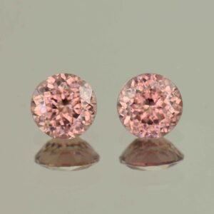 RoseZircon round pair 6.5mm 3.15cts H zn5790