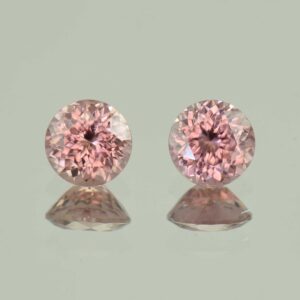 RoseZircon round pair 6.5mm 3.17cts H zn3087 1