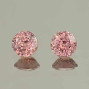 RoseZircon round pair 6.5mm 3.18cts H zn5791