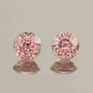 RoseZircon round pair 6.5mm 3.20cts H zn6114