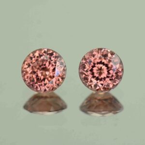 RoseZircon round pair 6.5mm 3.21cts H zn4064 scaled 1