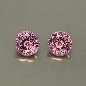 RoseZircon round pair 6.5mm 3.21cts zn3422 SOLD