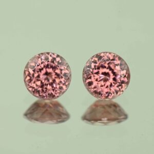 RoseZircon round pair 6.5mm 3.22cts H zn3494 scaled 1 SOLD