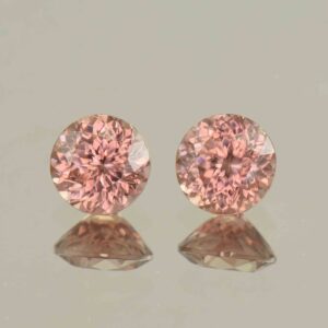 RoseZircon round pair 6.5mm 3.22cts H zn6117