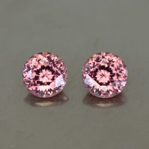 RoseZircon round pair 6.5mm 3.23cts zn3341 SOLD