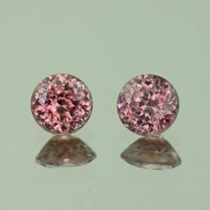 RoseZircon round pair 6.5mm 3.24cts H zn3495