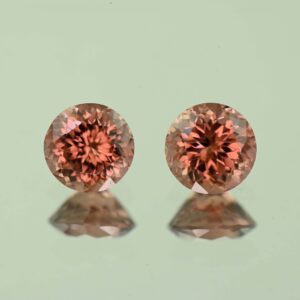RoseZircon round pair 6.5mm 3.26cts H zn3092 scaled 1