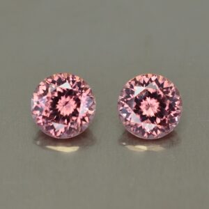 RoseZircon round pair 6.5mm 3.26cts zn3336 SOLD