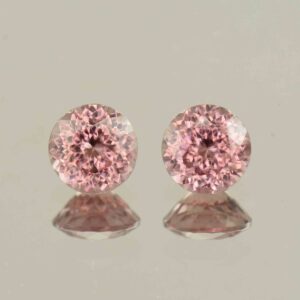 RoseZircon round pair 6.5mm 3.27cts H zn6119