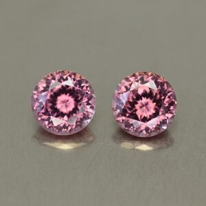RoseZircon round pair 6.5mm 3.27cts zn3343 SOLD