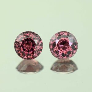 RoseZircon round pair 6.5mm 3.29cts H zn3093 scaled 1