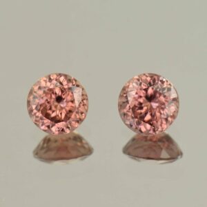 RoseZircon round pair 6.5mm 3.29cts H zn5794