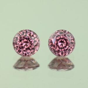 RoseZircon round pair 6.5mm 3.38cts H zn3499 scaled 1