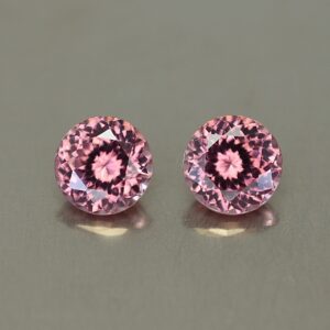 RoseZircon round pair 6.5mm 3.40cts zn3345 SOLD