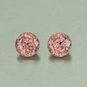 RoseZircon round pair 6.5mm 3.41cts H zn3500