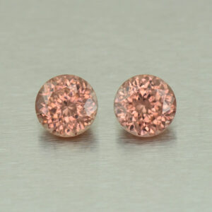 RoseZircon round pair 6.5mm 3.45cts H zn4916