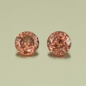 RoseZircon round pair 7.0mm 3.29cts H zn3036