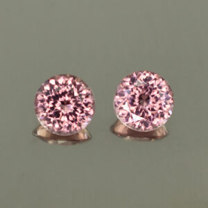 RoseZircon round pair 7.0mm 3.76cts H zn3423 SOLD