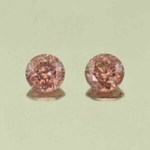 RoseZircon round pair 7.0mm 3.82cts H zn6127 scaled 1
