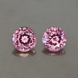RoseZircon round pair 7.0mm 3.85cts zn3383 SOLD