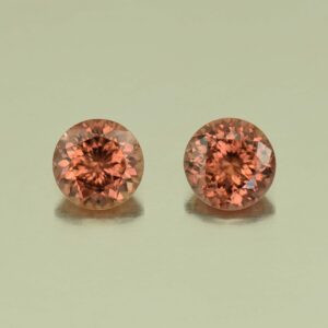RoseZircon round pair 7.0mm 3.88cts H zn3041