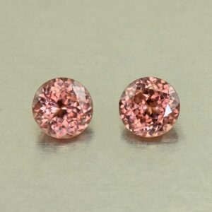 RoseZircon round pair 7.0mm 3.89cts H zn8248