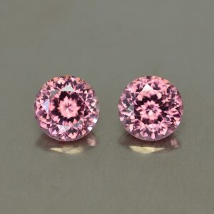 RoseZircon round pair 7.0mm 3.94cts zn3384 SOLD