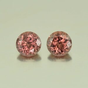 RoseZircon round pair 7.0mm 3.95cts H zn3045 SOLD