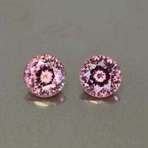 RoseZircon round pair 7.0mm 3.96cts zn3428 SOLD