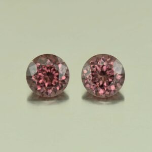 RoseZircon round pair 7.0mm 3.97cts H zn3047
