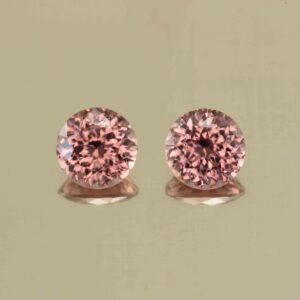 RoseZircon round pair 7.0mm 4.01cts H zn3501 a scaled 1 SOLD