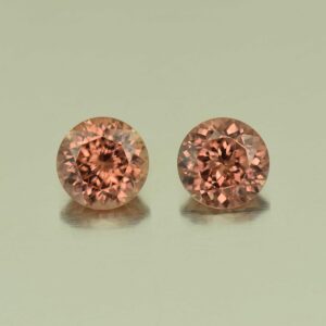 RoseZircon round pair 7.0mm 4.03cts H zn3051