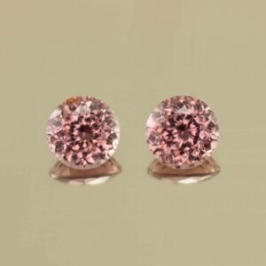 RoseZircon round pair 7.0mm 4.05cts H zn3502 scaled 1 SOLD