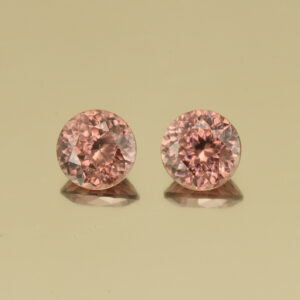 RoseZircon round pair 7.0mm 4.06cts H zn3503 SOLD