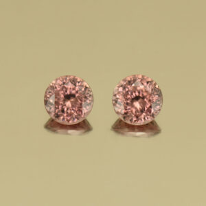 RoseZircon round pair 7.0mm 4.10cts H zn3504 SOLD